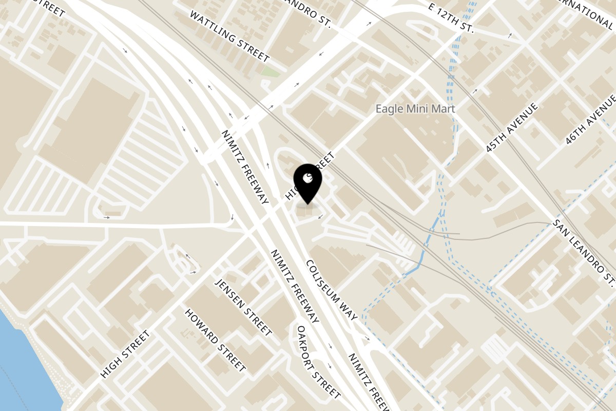 Map showing the location of La Penca Azul La Penca Azul - Taco Truck on 720 High St in Oakland
